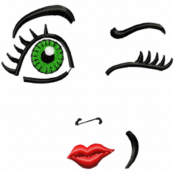 Faces Embroidery Design 10